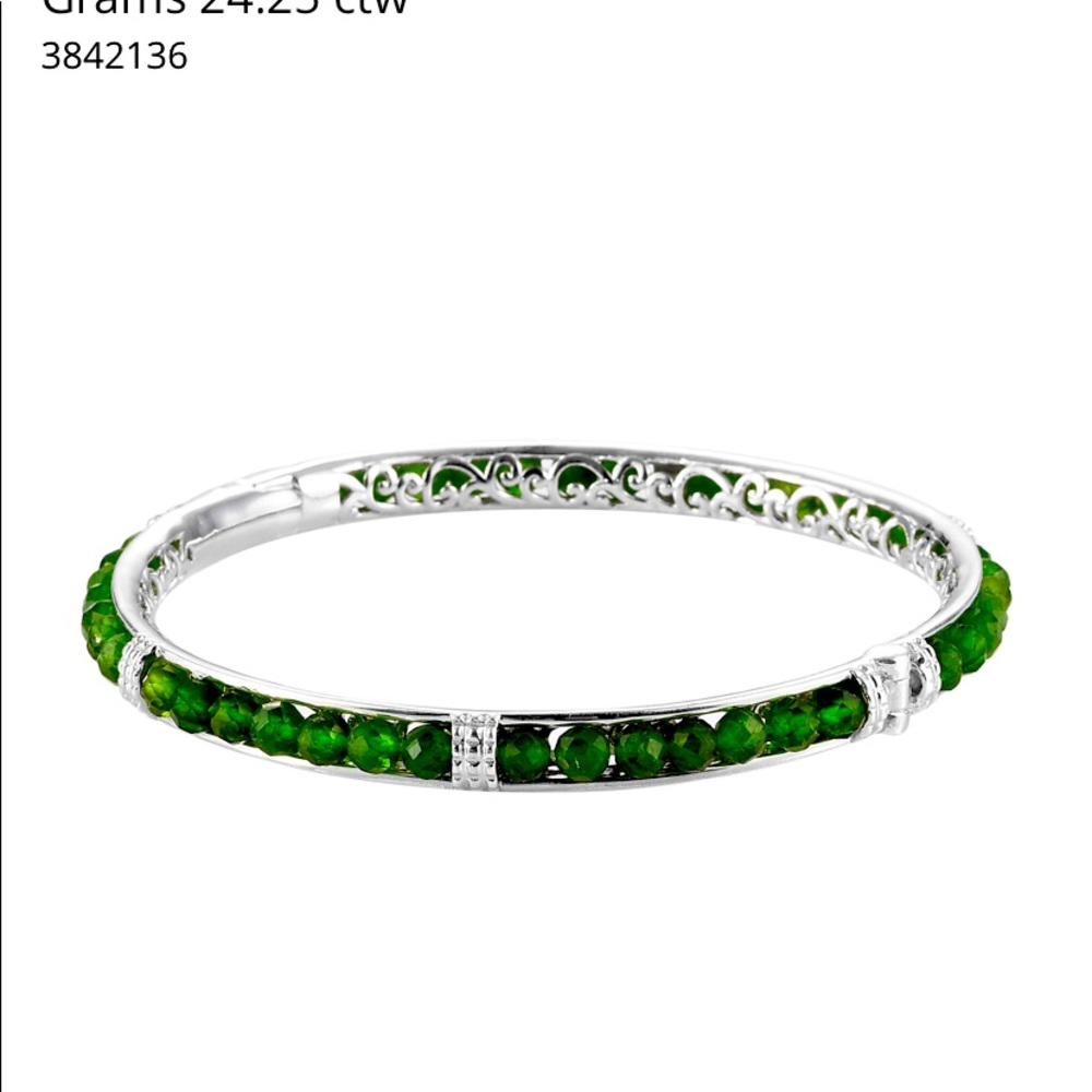 BRACELET Bangle Natural Green Diopside Gemstone